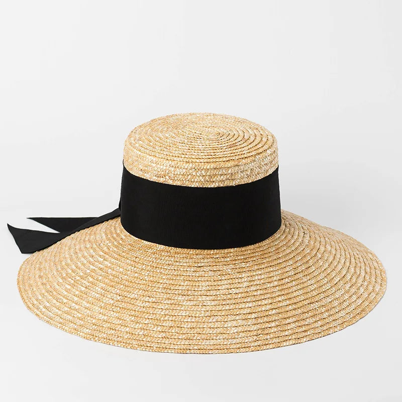 Bow Ribbon Big Brim Straw Sun Hat
