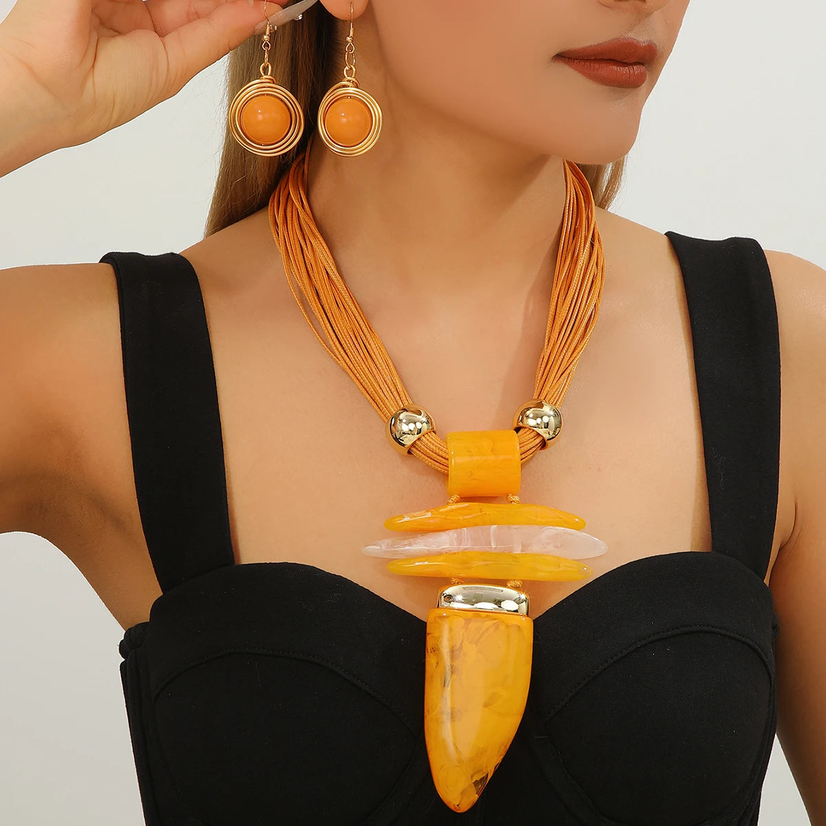 Western Turquoise Jewelry Set | Statement Necklace & Earrings
