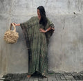 Bohemian Striped Beach Dress | Printed Kaftan Swimsuit Cover Up for Women