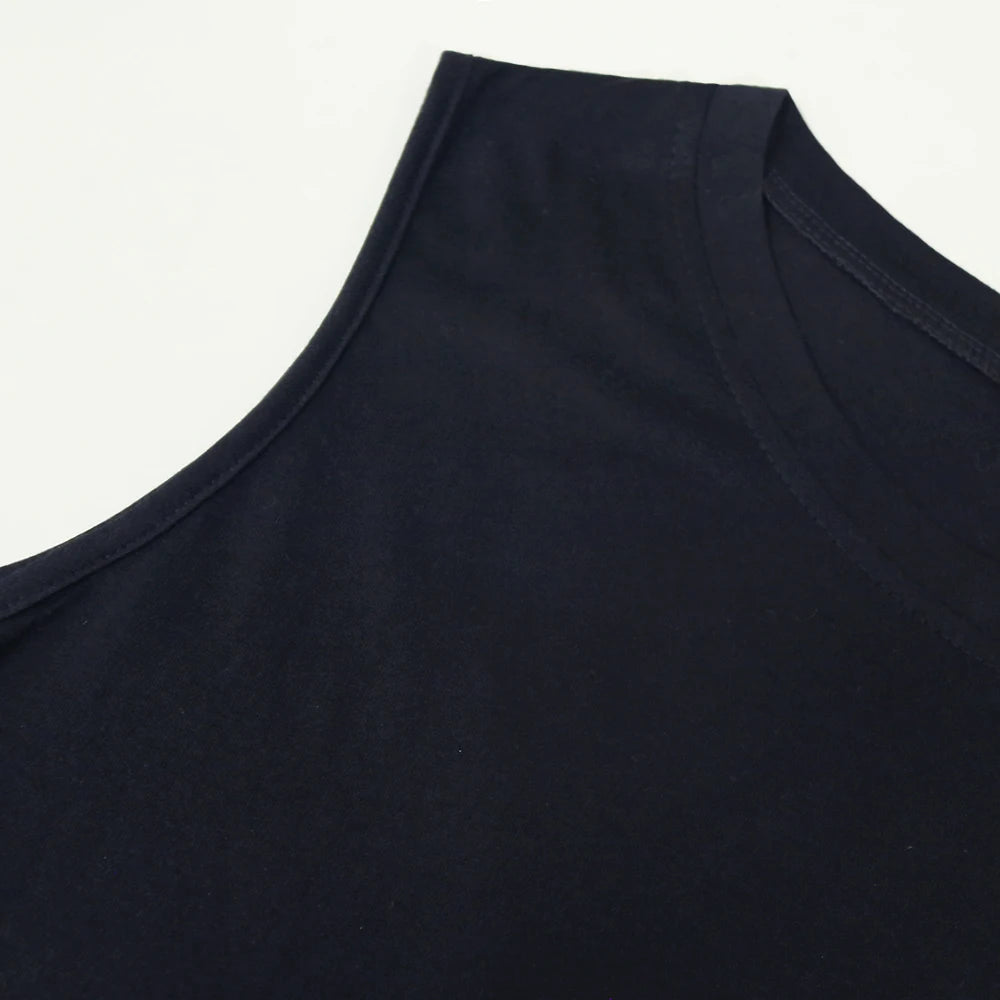 Black sleeveless top side seam and armhole edge close-up