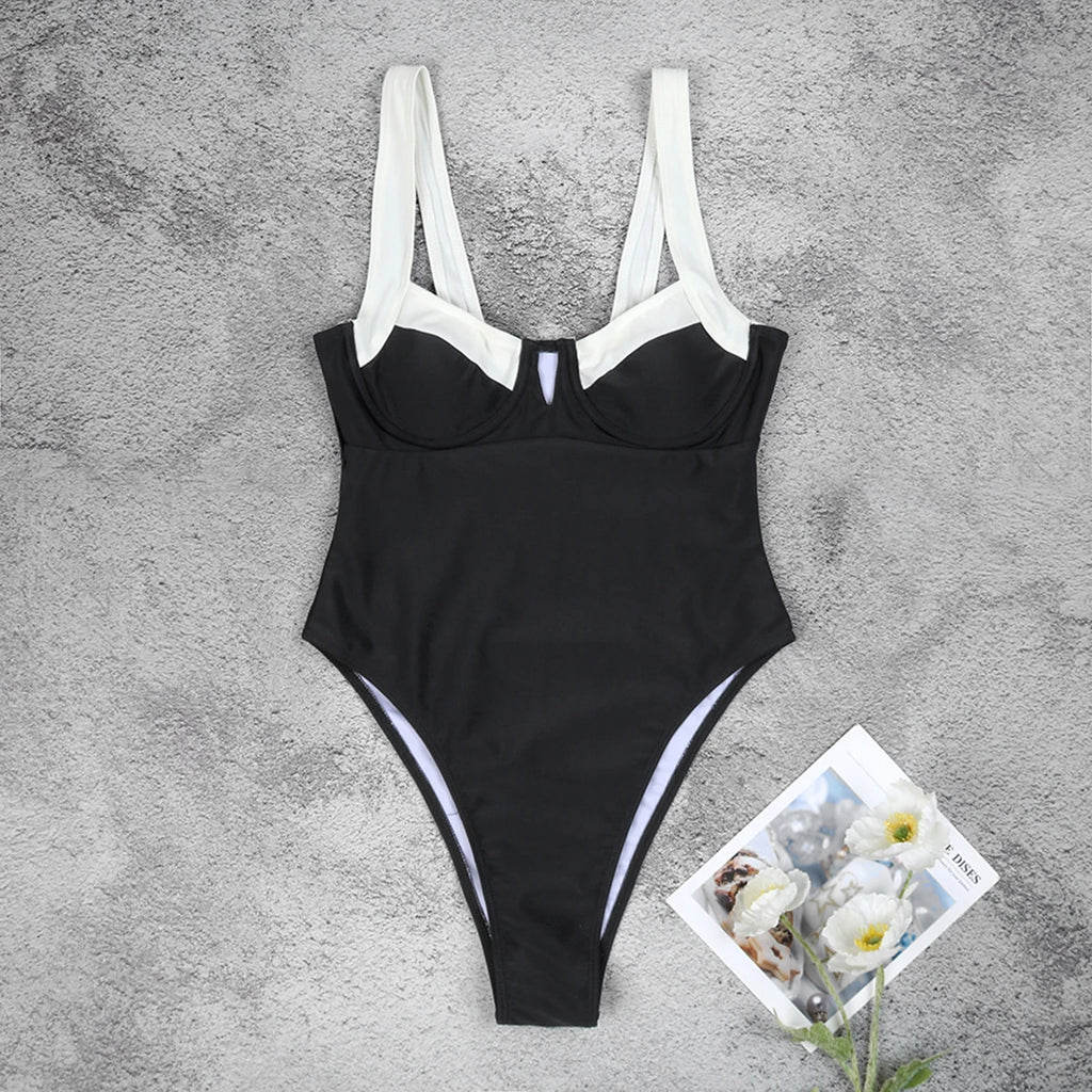 Solid Backless Halter Monokini | One-Piece Swimsuit for Women