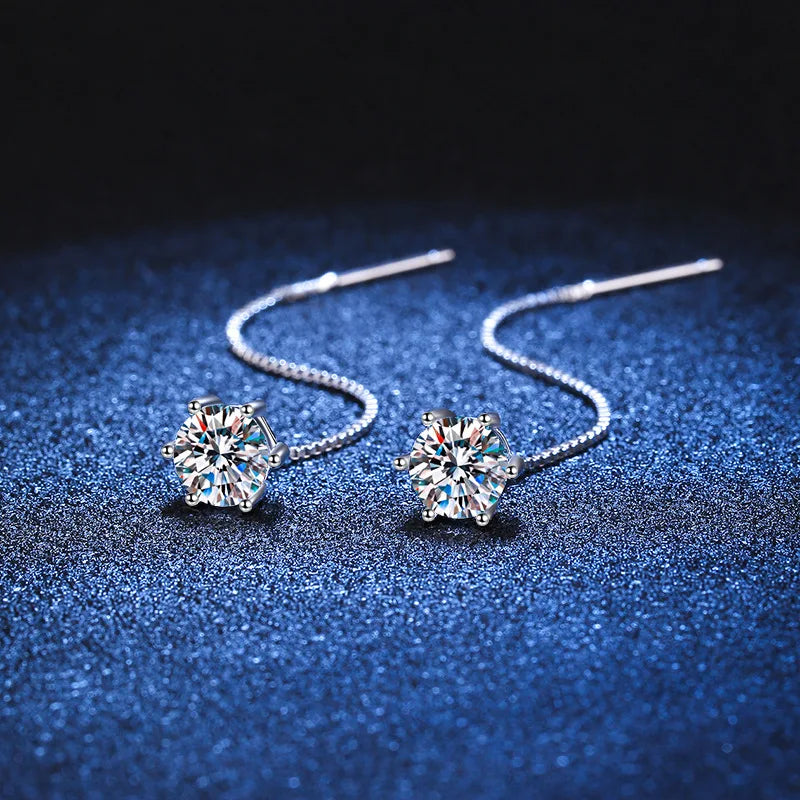 Hexagon Cut Moissanite Drop Earrings | Luxury Dangle Jewelry for Women