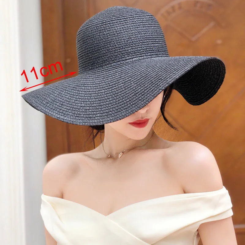 Foldable Wide Brim Straw Sun Hat