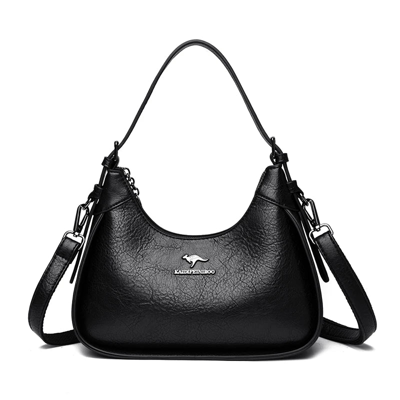 Soft PU Leather Flap Shoulder Tote | Luxury Commuter Bag for Women