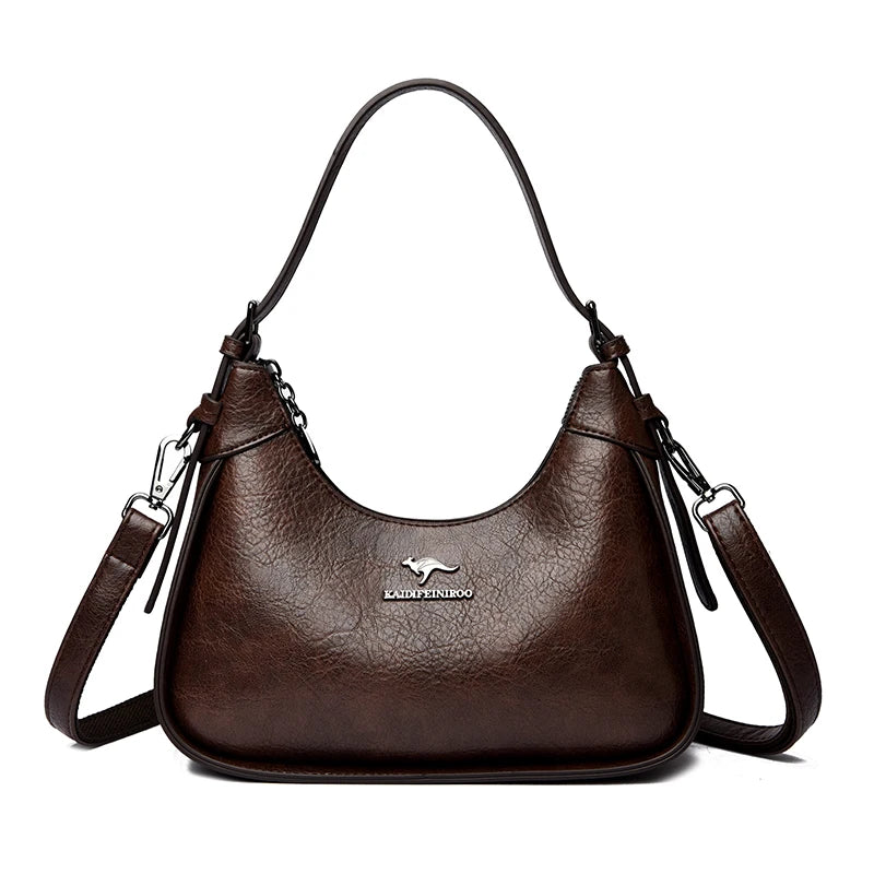 Soft PU Leather Flap Shoulder Tote | Luxury Commuter Bag for Women