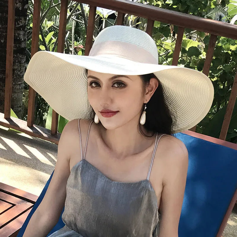 Foldable Straw Visor Panama Hat