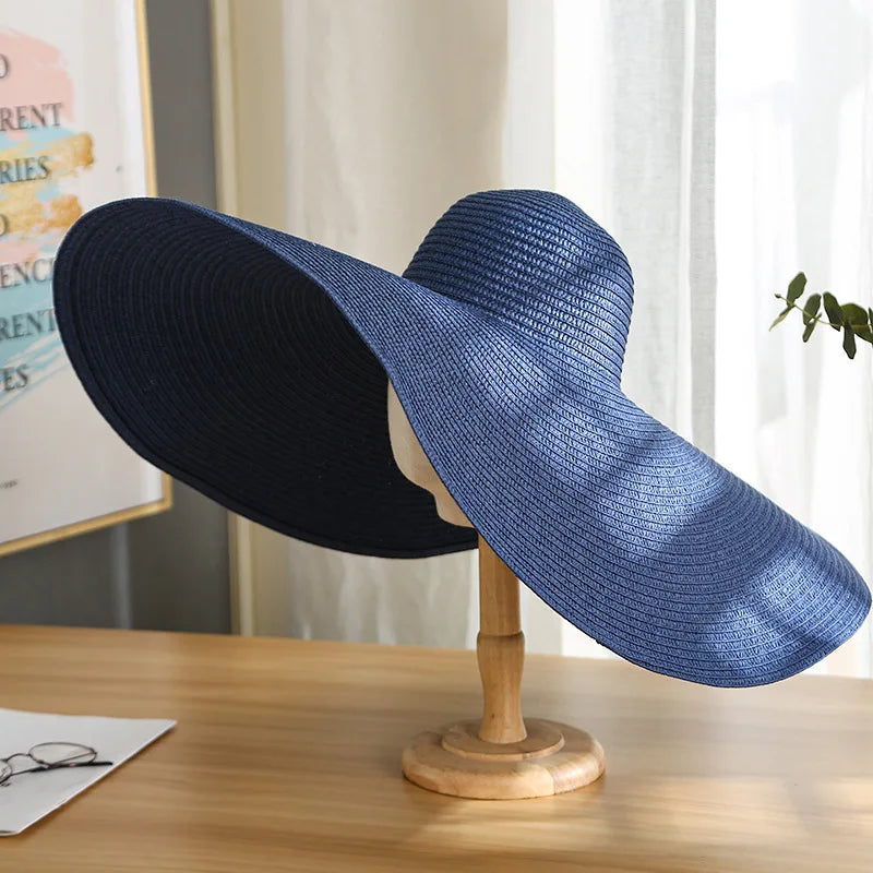 Oversized Wide Brim Foldable Straw Sun Hat