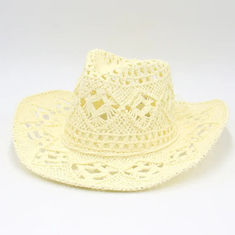 Handwoven Straw Western Cowboy Hat