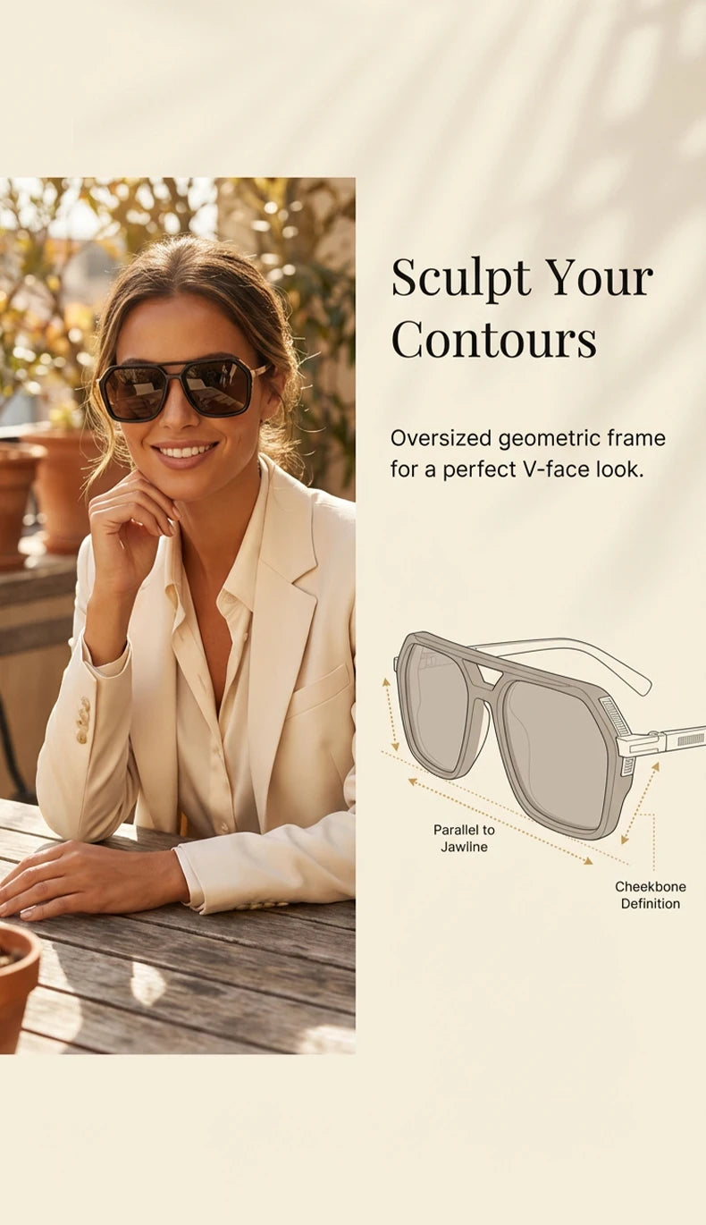 Vintage Steampunk Double Bridge Sunglasses | Polarized & Classic Shades for Women