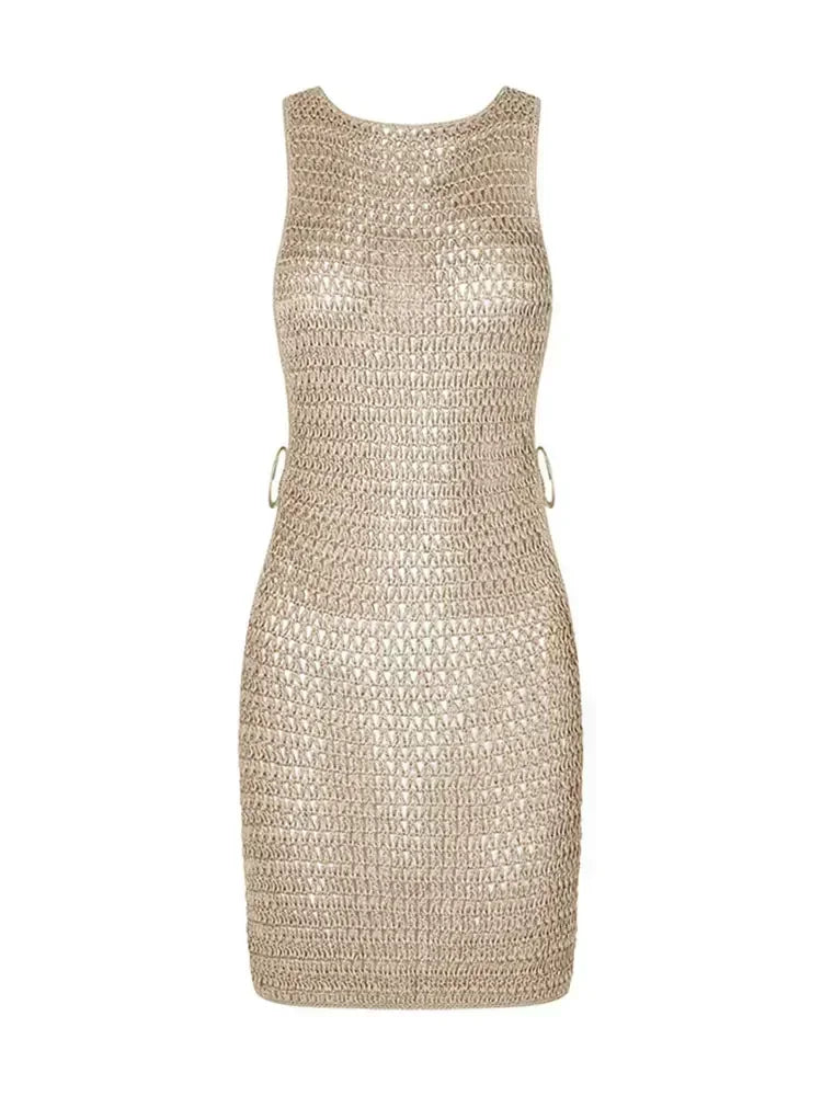 Cut-Out Corset Mini Beach Dress | Swimwear Cover Up for Women