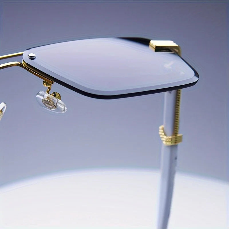 Rimless Square Sunglasses | UV400 Frameless Shades for Women & Men