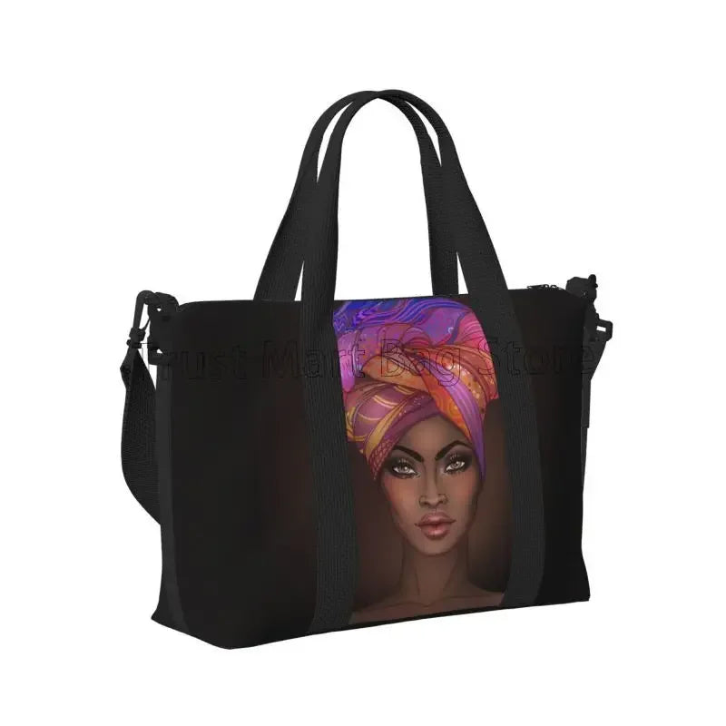 African American Woman Pattern Travel Duffel Bag | Foldable Waterproof Weekender