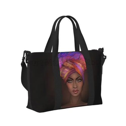 African American Woman Pattern Travel Duffel Bag | Foldable Waterproof Weekender