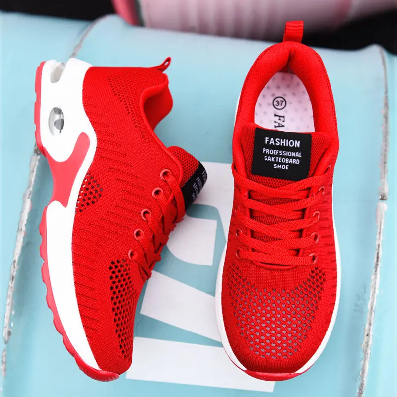Women's Lightweight Knit Sneakers | Non-Slip Casual Lace-Up Shoes