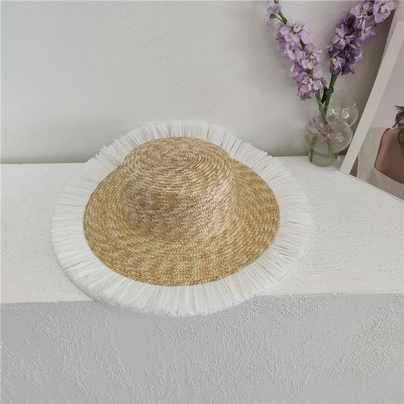 Bow Ribbon Big Brim Straw Sun Hat