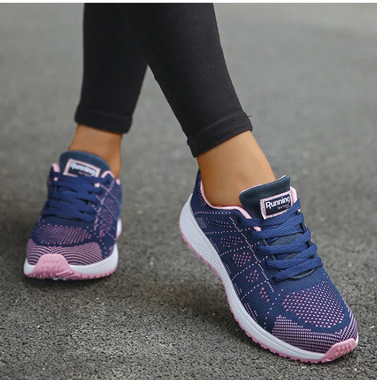 Women's Mesh Lace-Up Sneakers | Lightweight Casual Sports Shoes