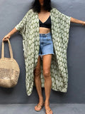 Kimono Beach Cover-Up | Boho Open Front Swimsuit Cover Up for Women