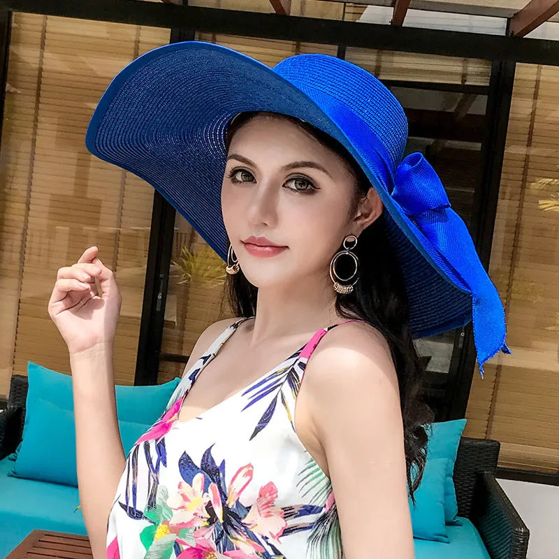 Foldable Straw Visor Panama Hat