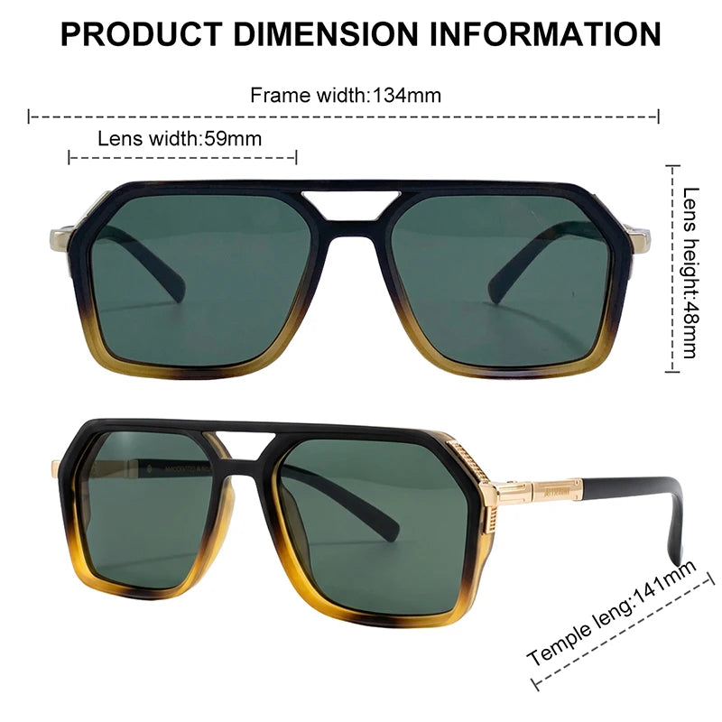 Vintage Steampunk Double Bridge Sunglasses | Polarized & Classic Shades for Women