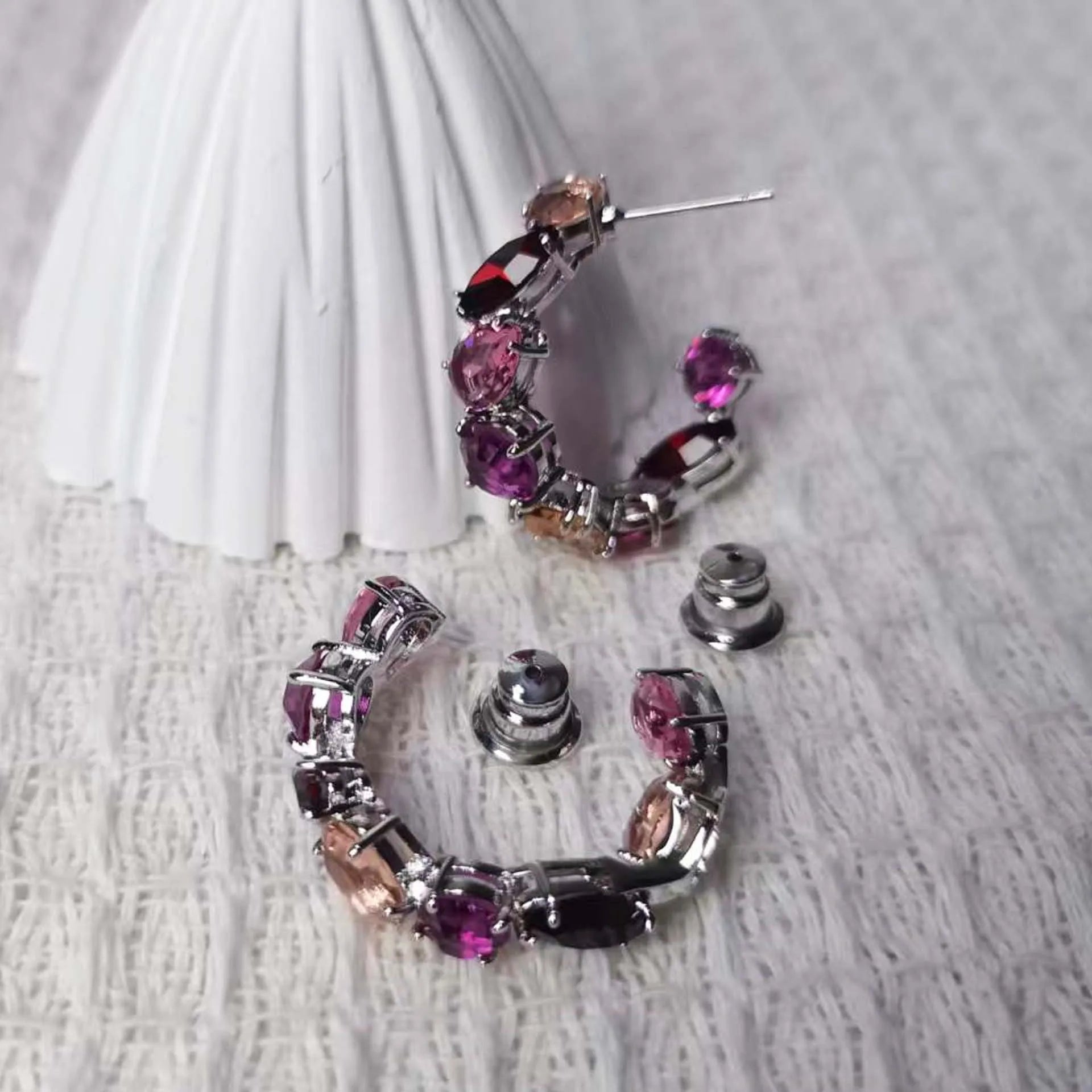 Geometric Jewelry Set | Clip-on Earrings, Necklace, Bracelet & Ring for Women
