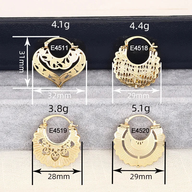 CZ Hollow Flower Hoop Earrings | Elegant Cubic Zirconia Ethnic Style Earrings for Women