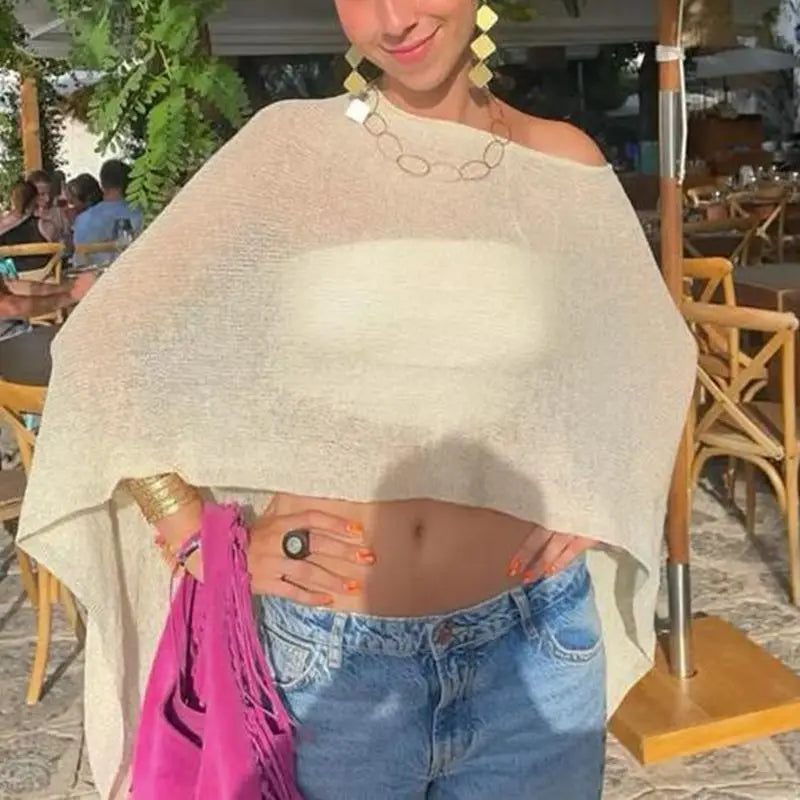 Knit Bikini Cover-Up | See-Through Beach Top for Women
