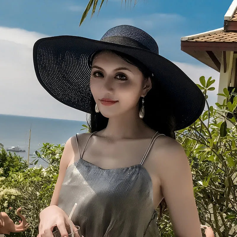 Foldable Straw Visor Panama Hat