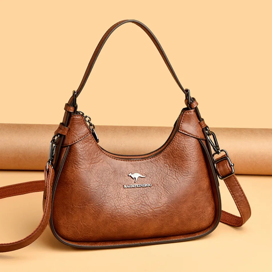 Soft PU Leather Flap Shoulder Tote | Luxury Commuter Bag for Women