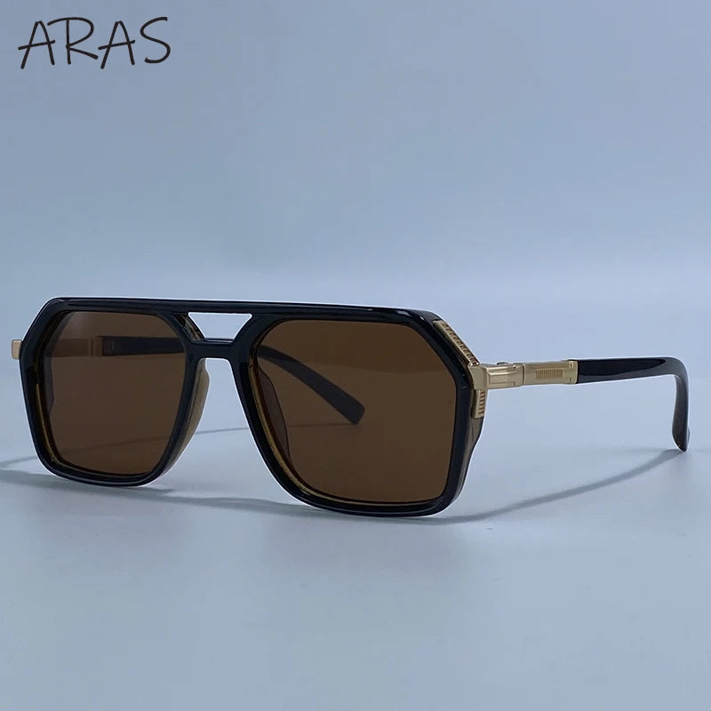 Vintage Steampunk Double Bridge Sunglasses | Polarized & Classic Shades for Women