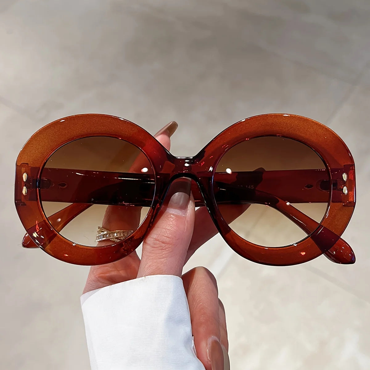 Classic Round Sunglasses | Gradient Lens Decorative Shades for Women