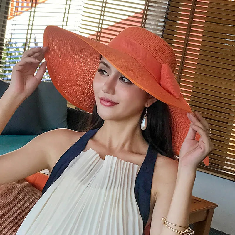 Foldable Straw Visor Panama Hat
