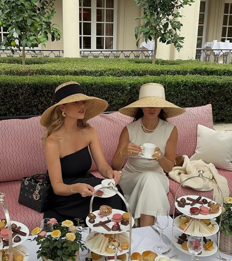 Bow Ribbon Big Brim Straw Sun Hat