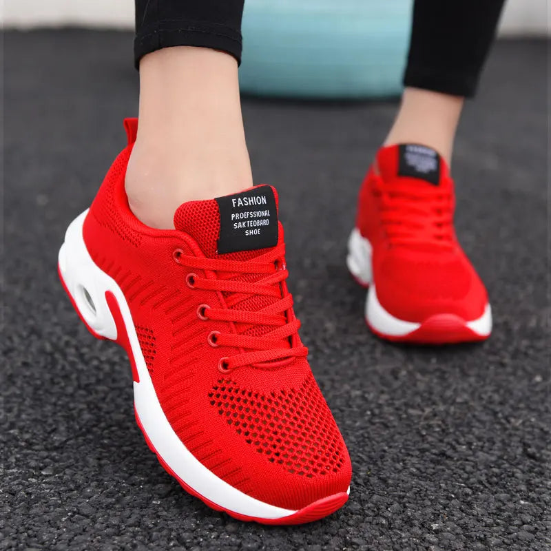 Women's Lightweight Knit Sneakers | Non-Slip Casual Lace-Up Shoes