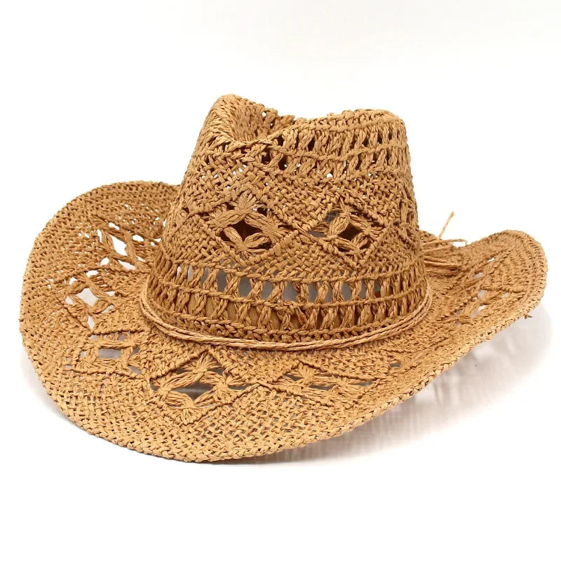 Handwoven Straw Western Cowboy Hat