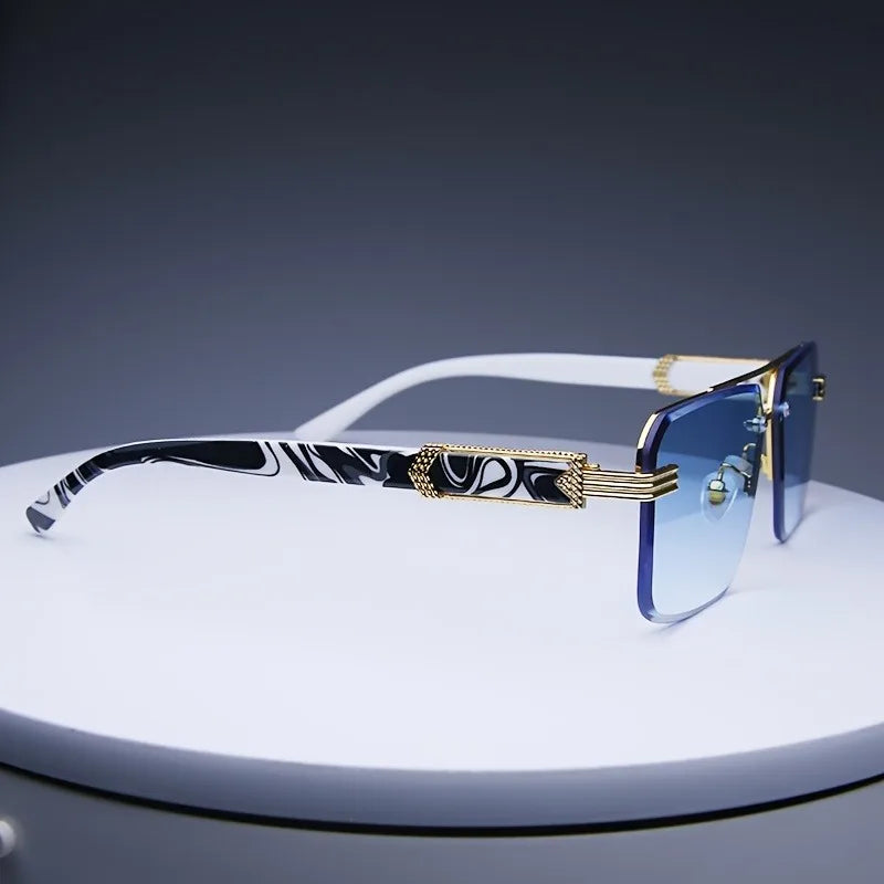 Rimless Square Sunglasses | UV400 Frameless Shades for Women & Men