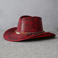 Vintage Faux Leather Western Cowboy Hat