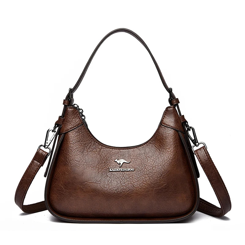 Soft PU Leather Flap Shoulder Tote | Luxury Commuter Bag for Women