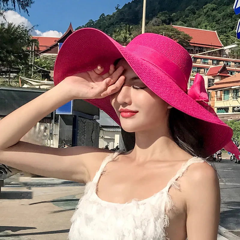 Foldable Straw Visor Panama Hat