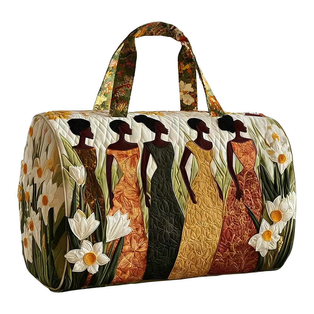 African American Women's Quilted Duffle Bag | Weekender Travel Tote