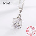 Citrine Pendant Necklace | 925 Sterling Silver Zircon Crystal Necklace for Women