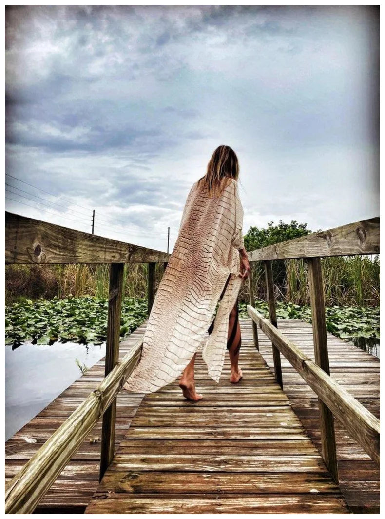 Tie Dye Open Front Beach Cover-Up Dress | Flowy Maxi Swimsuit Cover Up for Women