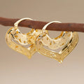 CZ Hollow Flower Hoop Earrings | Elegant Cubic Zirconia Ethnic Style Earrings for Women