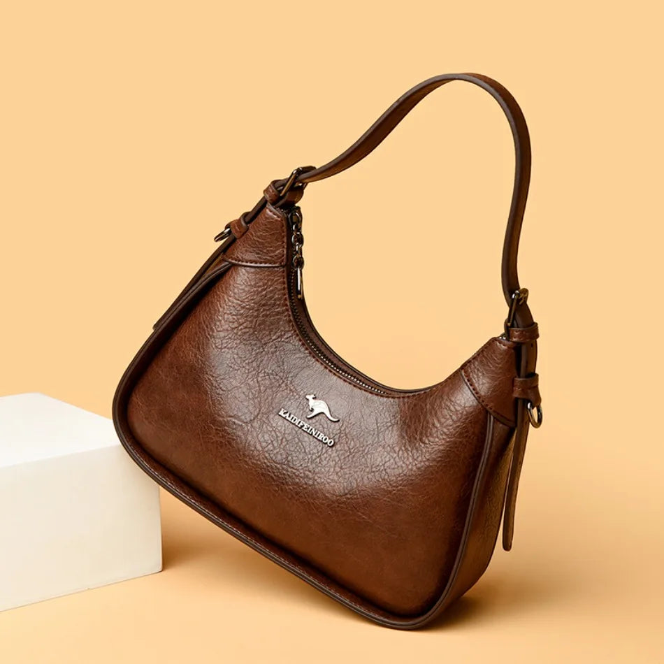 Soft PU Leather Flap Shoulder Tote | Luxury Commuter Bag for Women