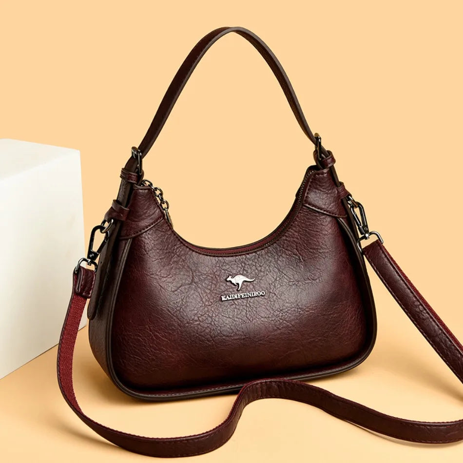 Soft PU Leather Flap Shoulder Tote | Luxury Commuter Bag for Women