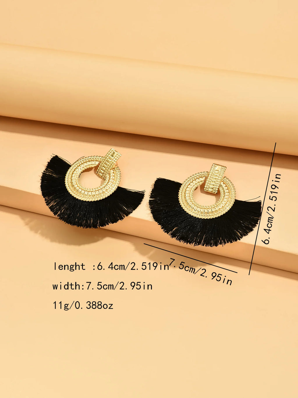 Boho Geometric Fan Stud Earrings | Bold Statement Earrings for Women