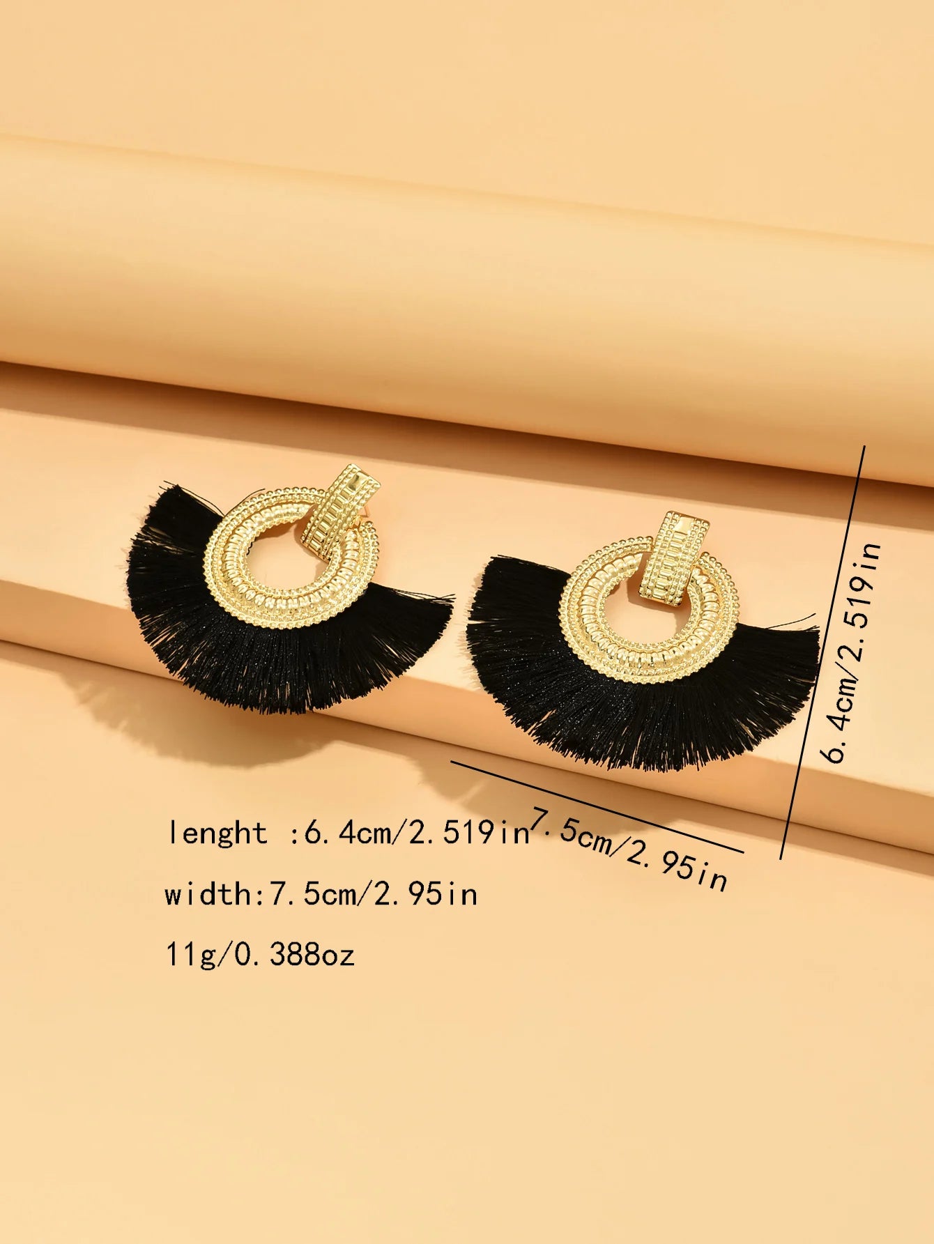 Boho Geometric Fan Stud Earrings | Bold Statement Earrings for Women