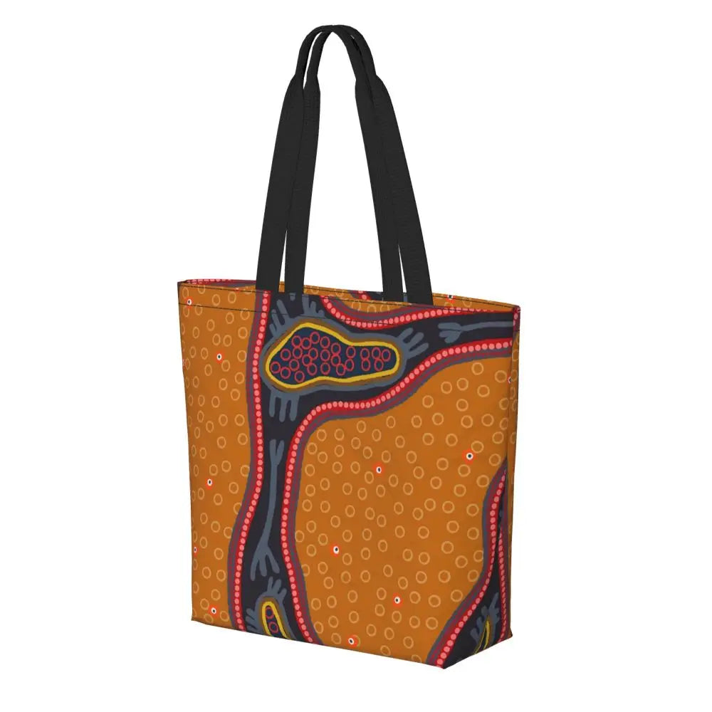African Ankara Print Canvas Tote Bag | Washable Bohemian Shoulder Shopper
