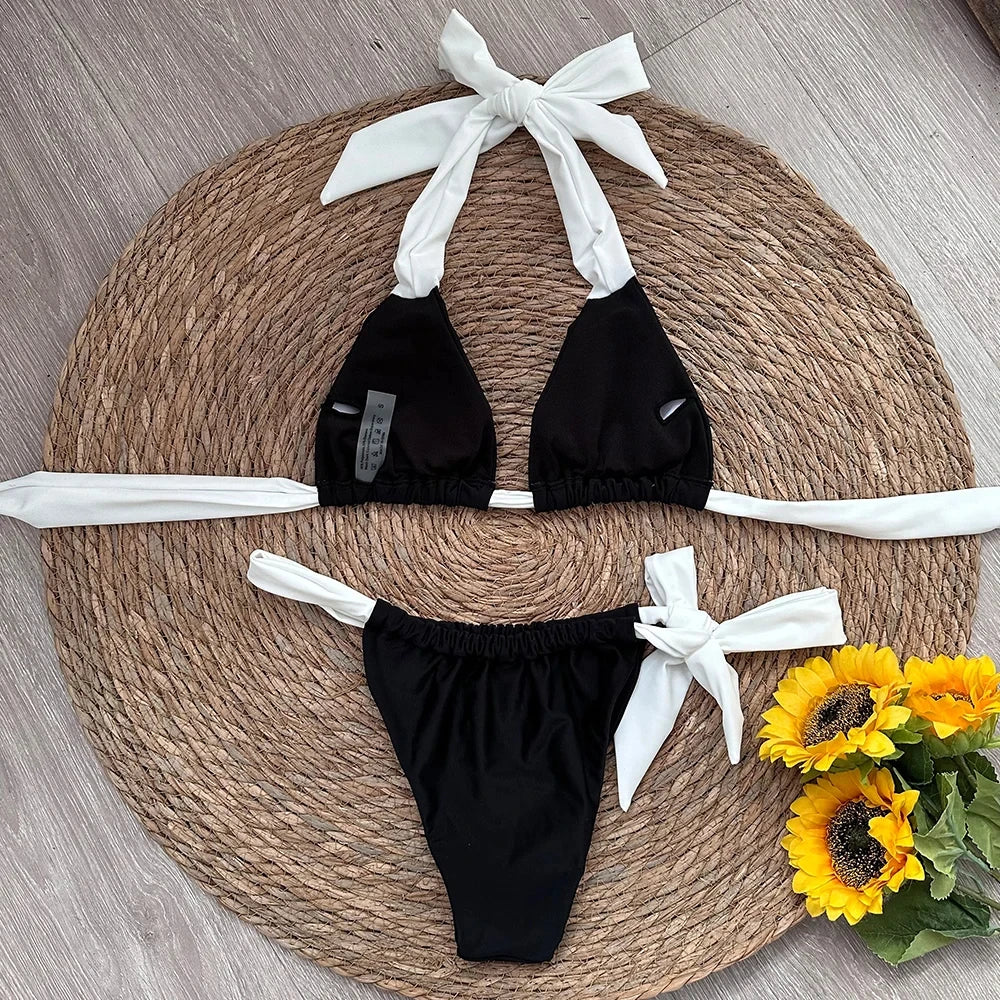 Solid Backless Halter Monokini | One-Piece Swimsuit for Women