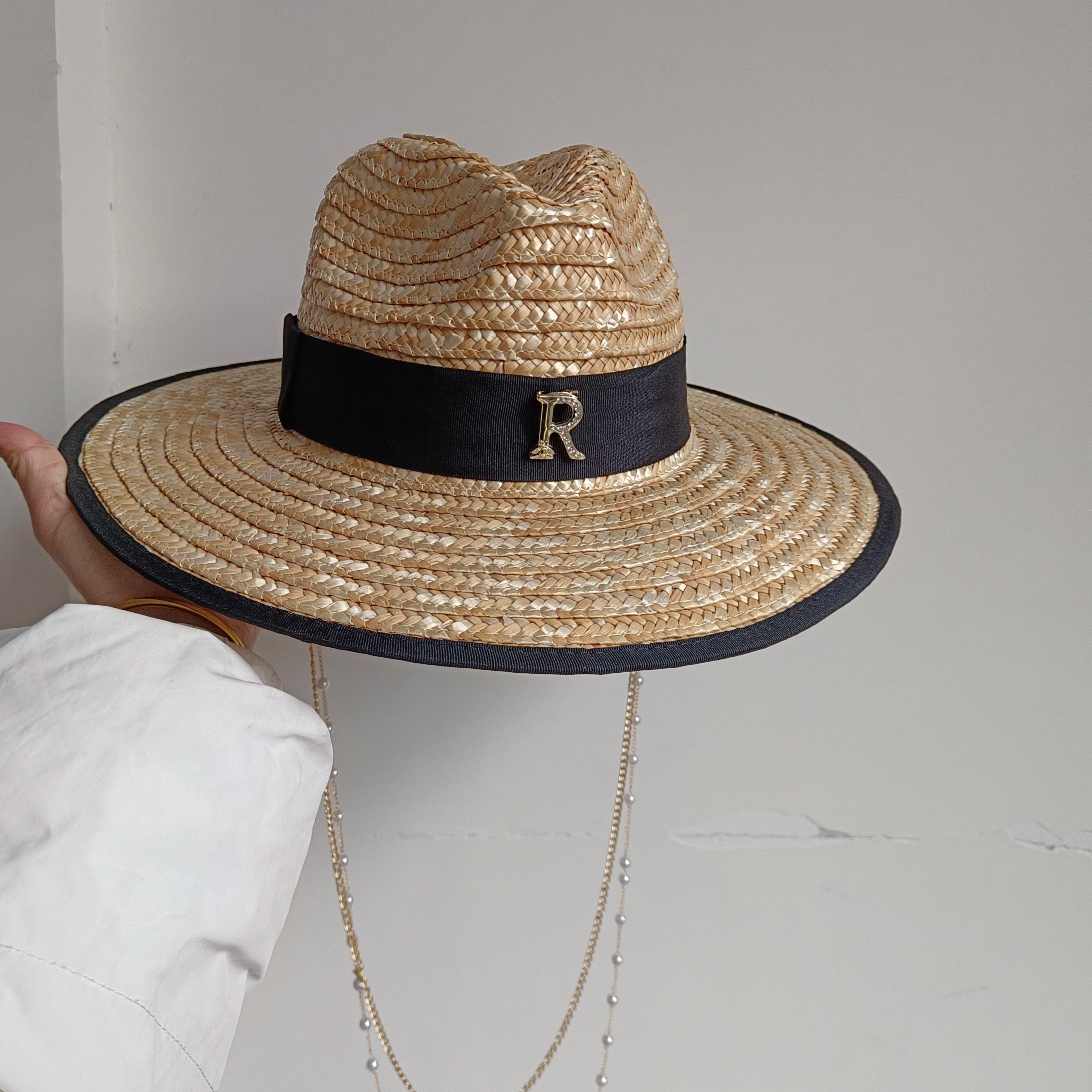 Flat Top French Straw Sun Hat
