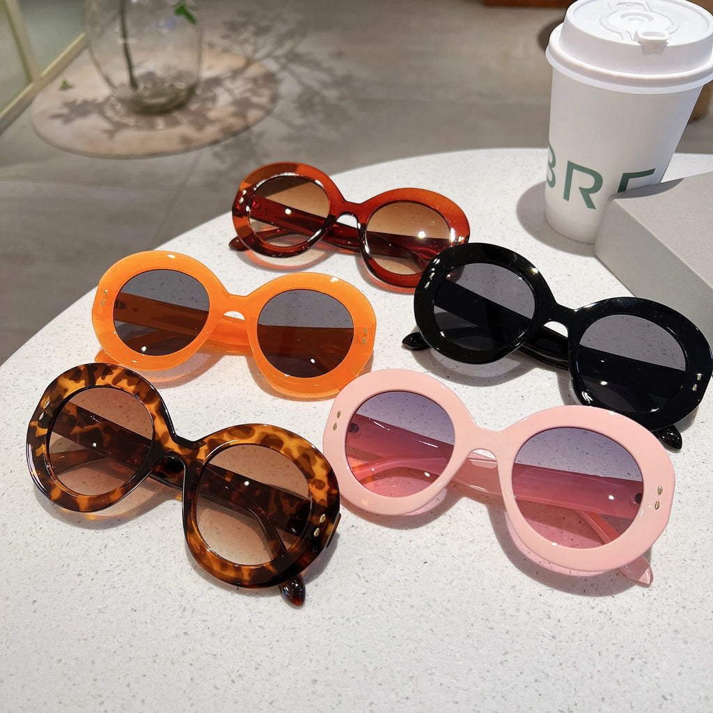 Classic Round Sunglasses | Gradient Lens Decorative Shades for Women